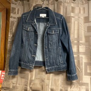 Dark black blue jean jacket Liz Claiborne